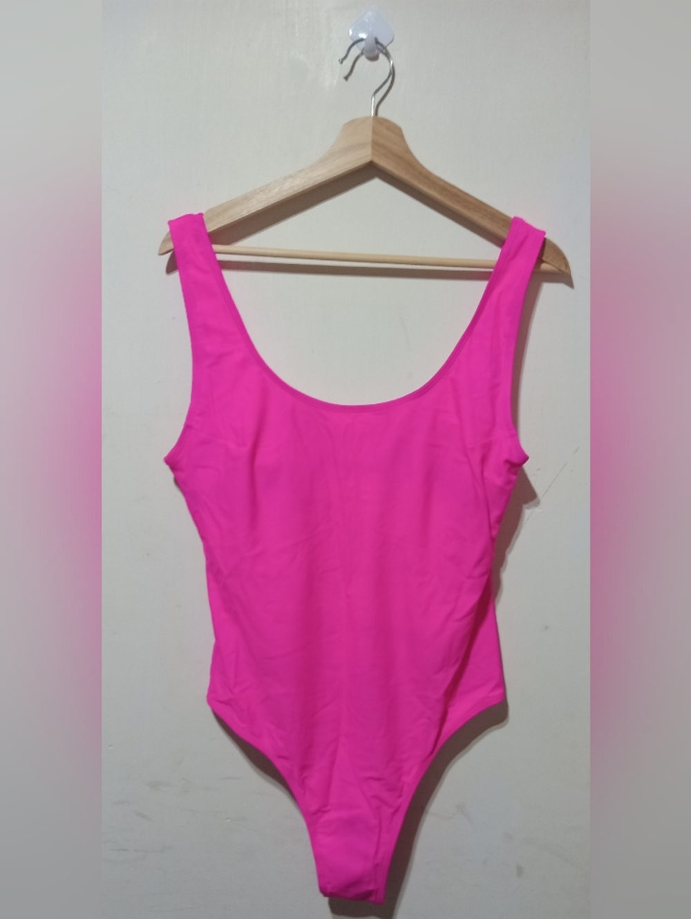 Scoop Back One-Piece Swimsuit in Neon Pink
